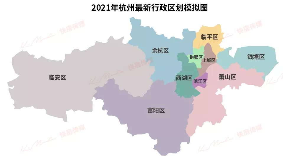 杭州区域划分图九大图片